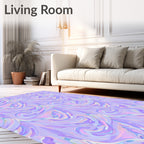 Holographic Lavender Swirls Rug