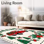 Red Truck Holly Pine Border Rug