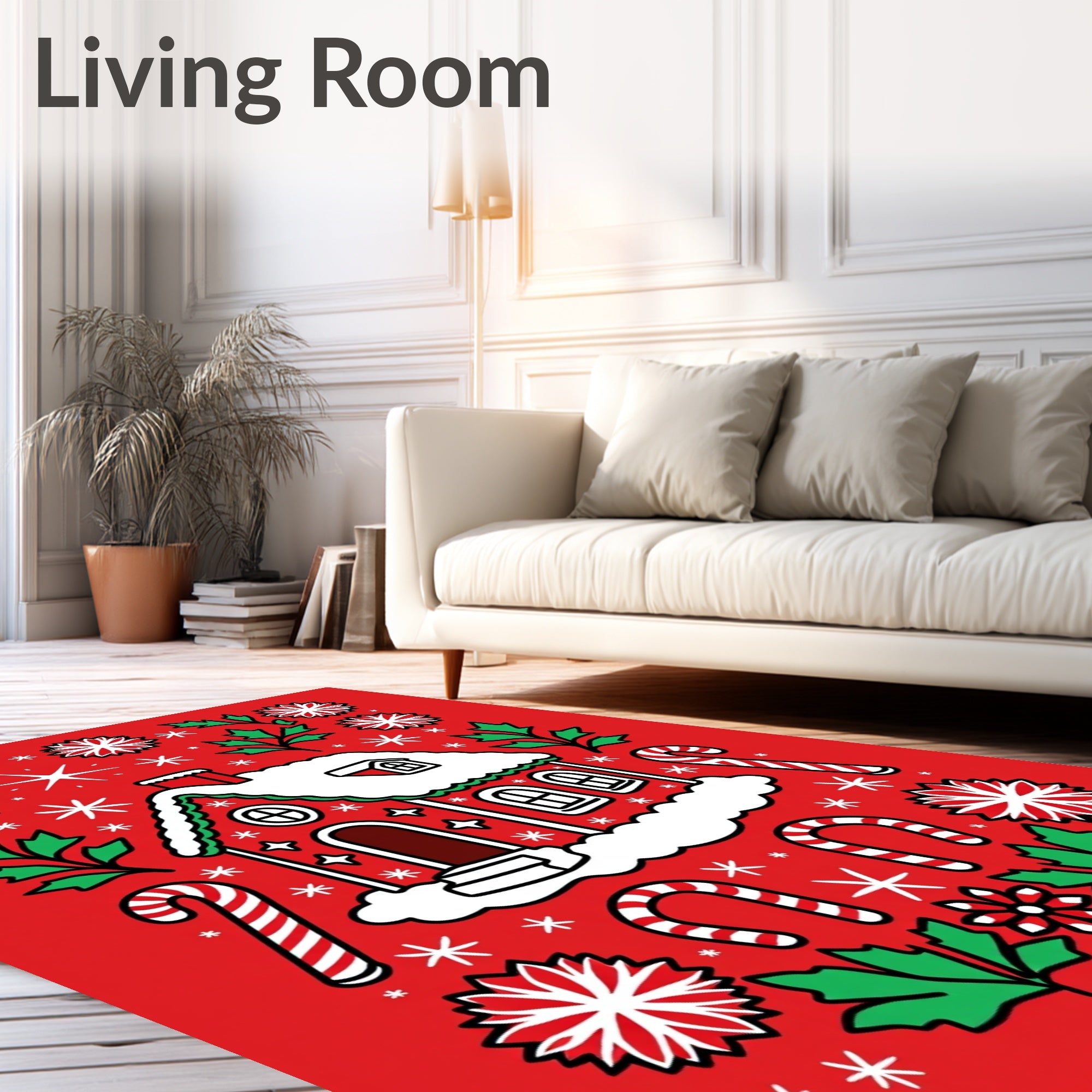 Winter Wonderland Gingerbread House Rug