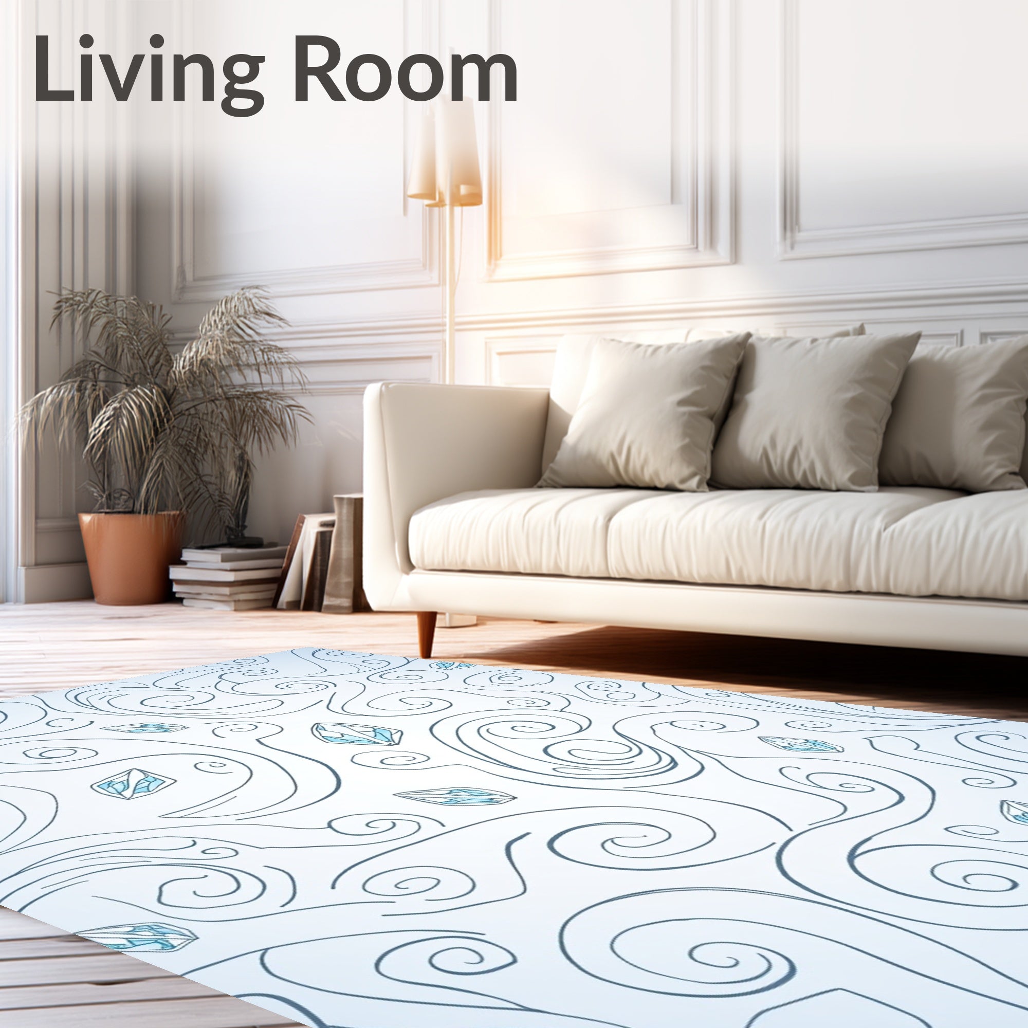 Winter Sky Swirl Crystal Rug