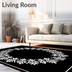 White Foliage Star Wreath Outline Rug