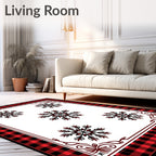 Buffalo Check Snowflake Accent Rug