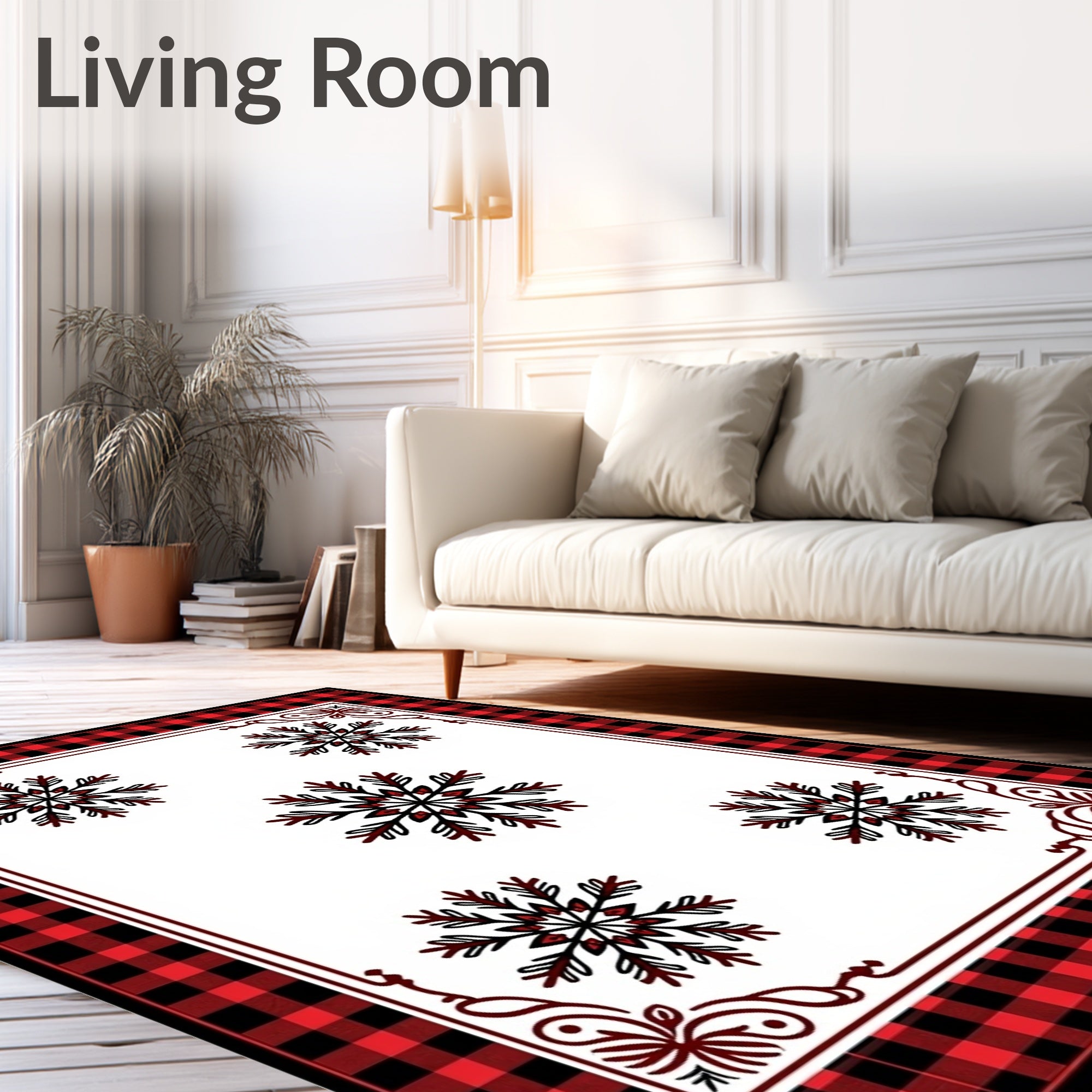 Buffalo Check Snowflake Accent Rug