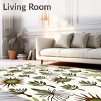 Earthy Tone Leafy Branch Arrangement Rug