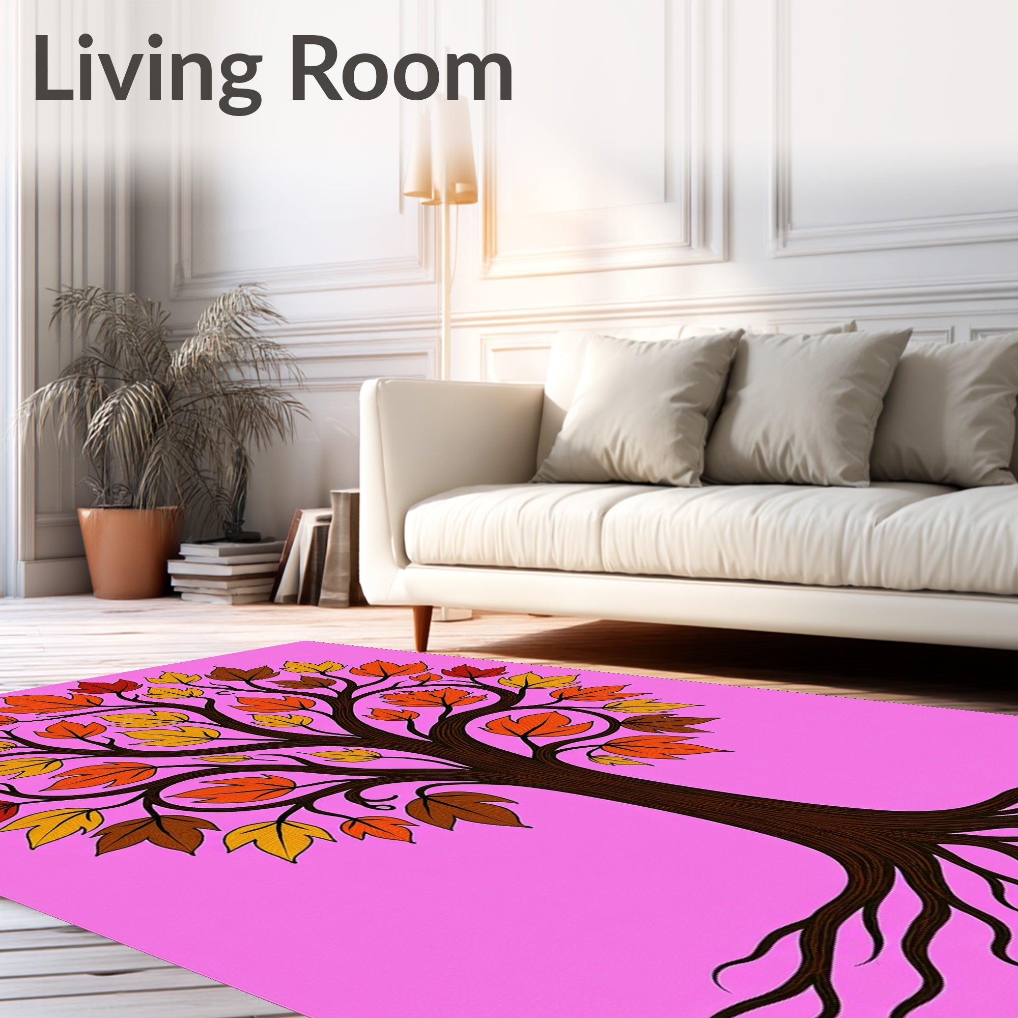 Autumn Tree Orange Yellow Leaf Art Rug