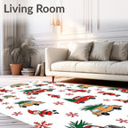 Happy Gnomes Christmas Tree Vintage Trucks Rug