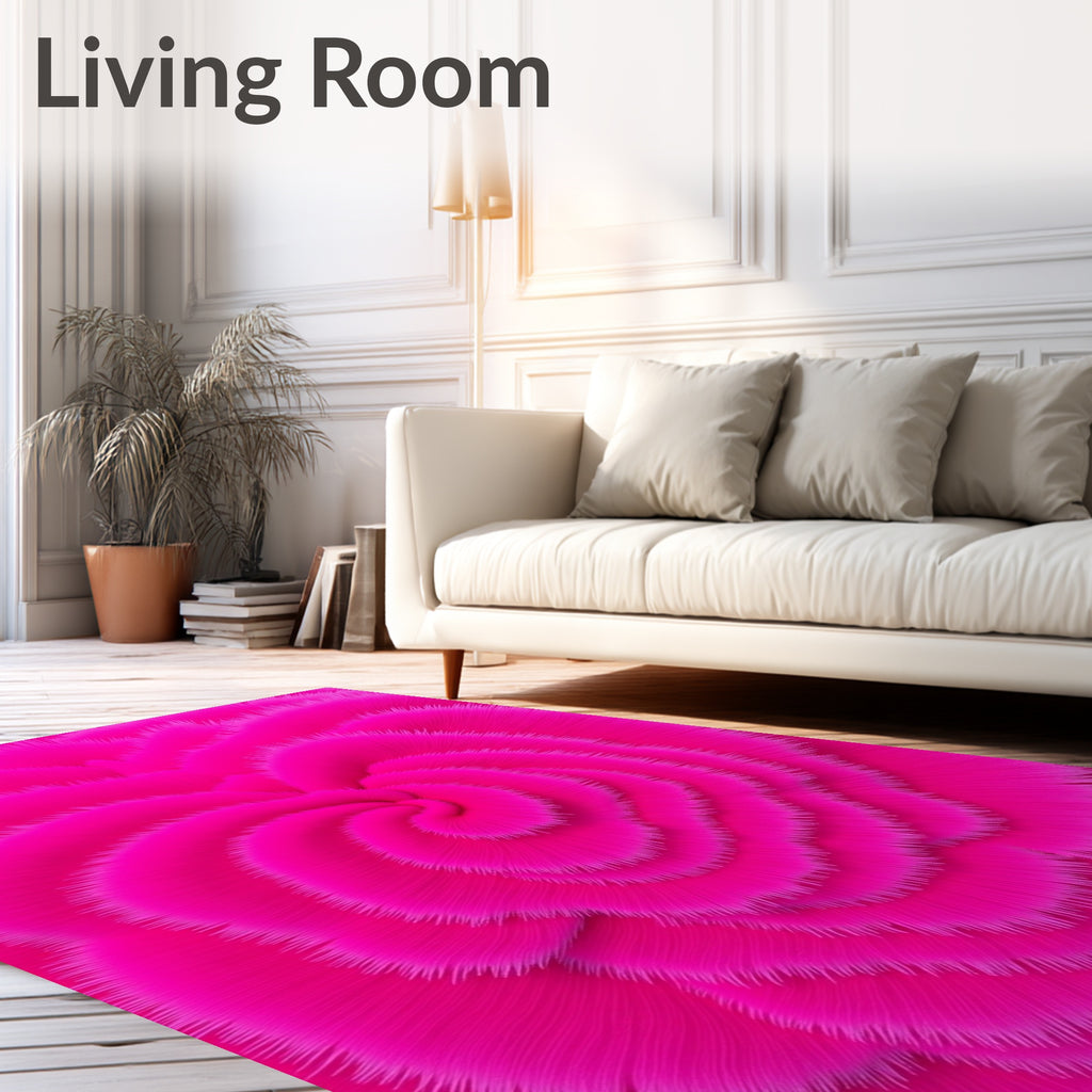 Vibrant Fuchsia Swirl Bloom Rug