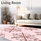 Rustic Pink Snowflake Medallion Rug