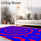 Crimson Skull Swirl Bat Rug