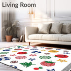 Playful Sports Balls Floral Collage Rug