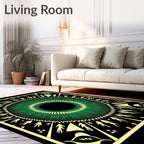 Green Yellow Eye Mandala Rug