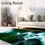 Verdant Forest Cascading River Rug