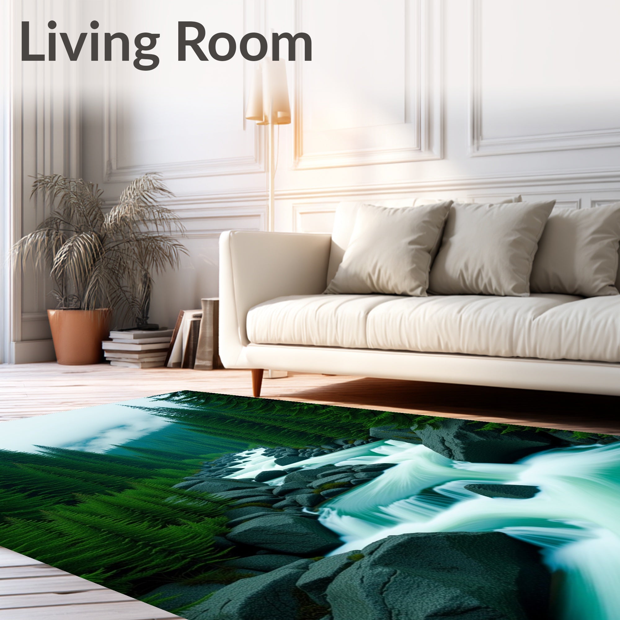 Verdant Forest Cascading River Rug