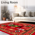 Crimson Red Nutcracker Soldier Parade Rug