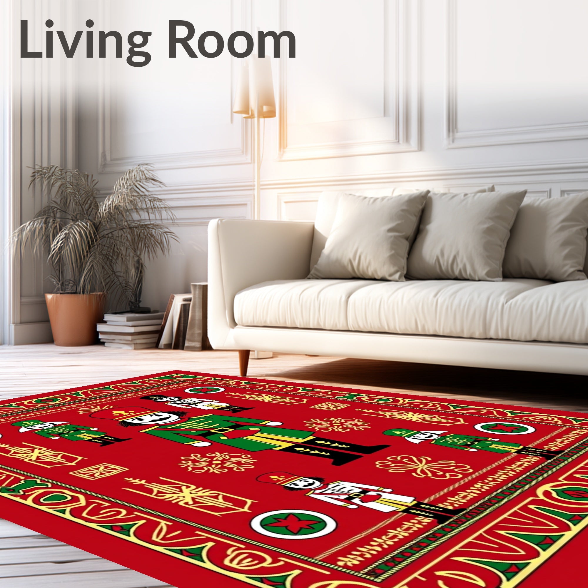 Crimson Red Nutcracker Soldier Parade Rug