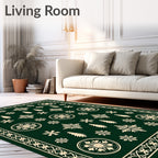 Green Snowflake Tree Star Medallion Rug