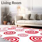 Crimson Swirl Abstract Medley Rug
