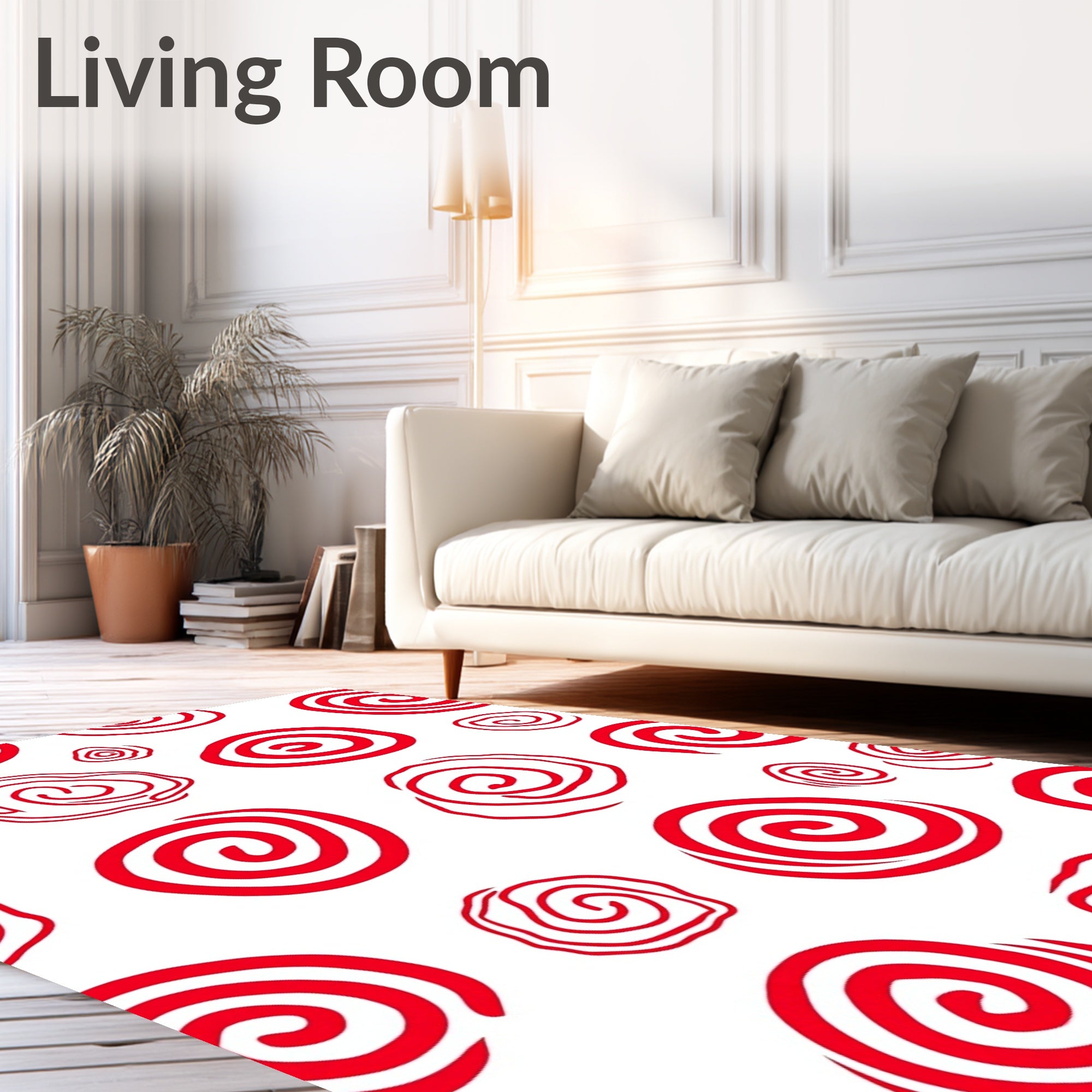 Crimson Swirl Abstract Medley Rug