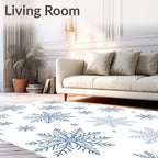 Light Blue Snowflake Scatter Rug