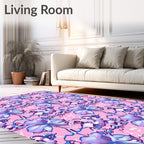 Pink Lilac Floral Swirl Rug