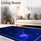Cosmic Electric Blue Starry Night Rug