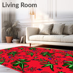 Bold Red Floral Garden Bloom Rug