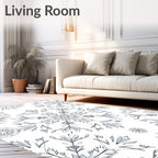Gray Floral Medallion Tile Rug