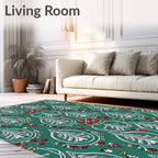Emerald Green Christmas Tree Garland Rug