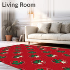 Red Green Leaf Medallion Accents Rug