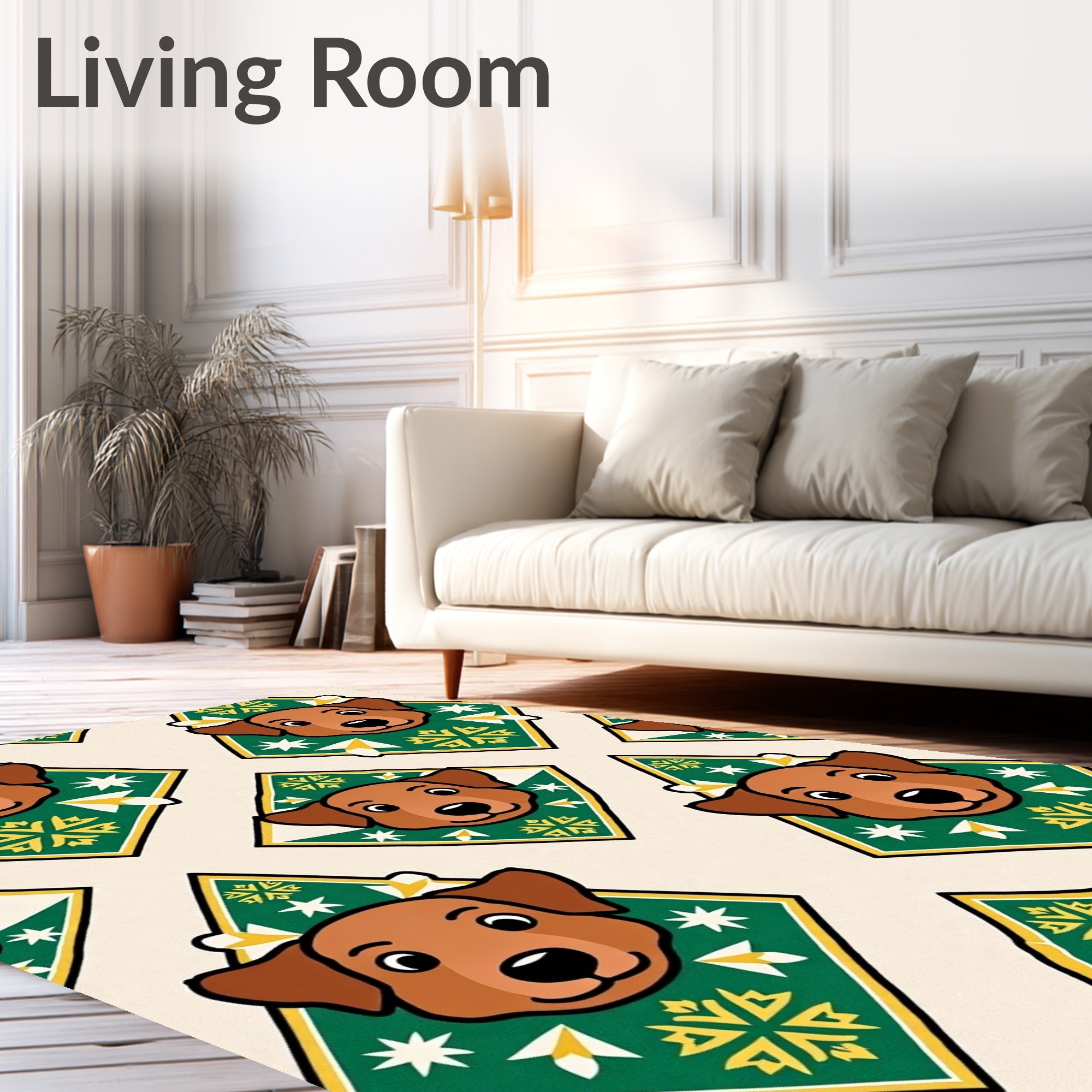 Friendly Brown Dog Diamond Art Rug
