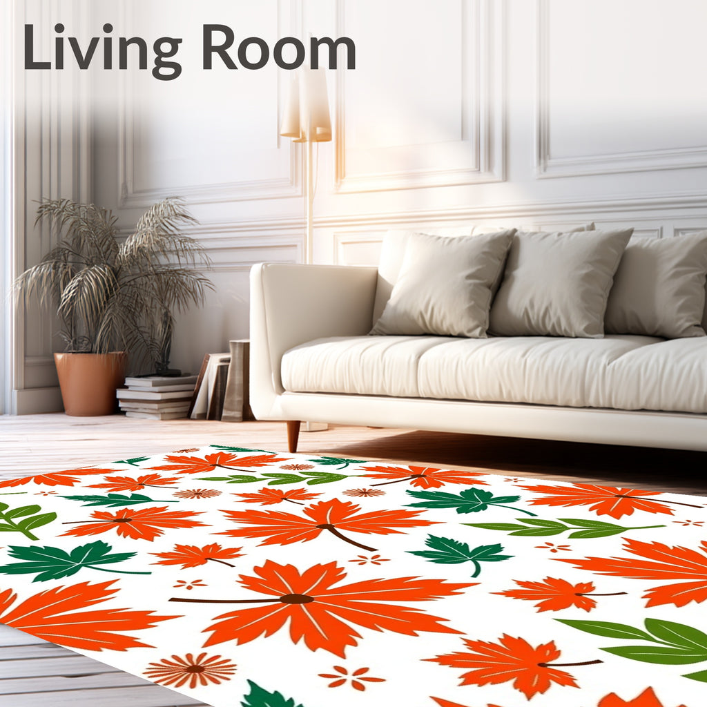 Autumn Maple Leaf Botanical All Over Rug