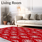 Crimson White Floral Medallions Rug