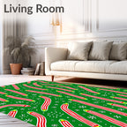 Green Red Candy Cane Collection Rug