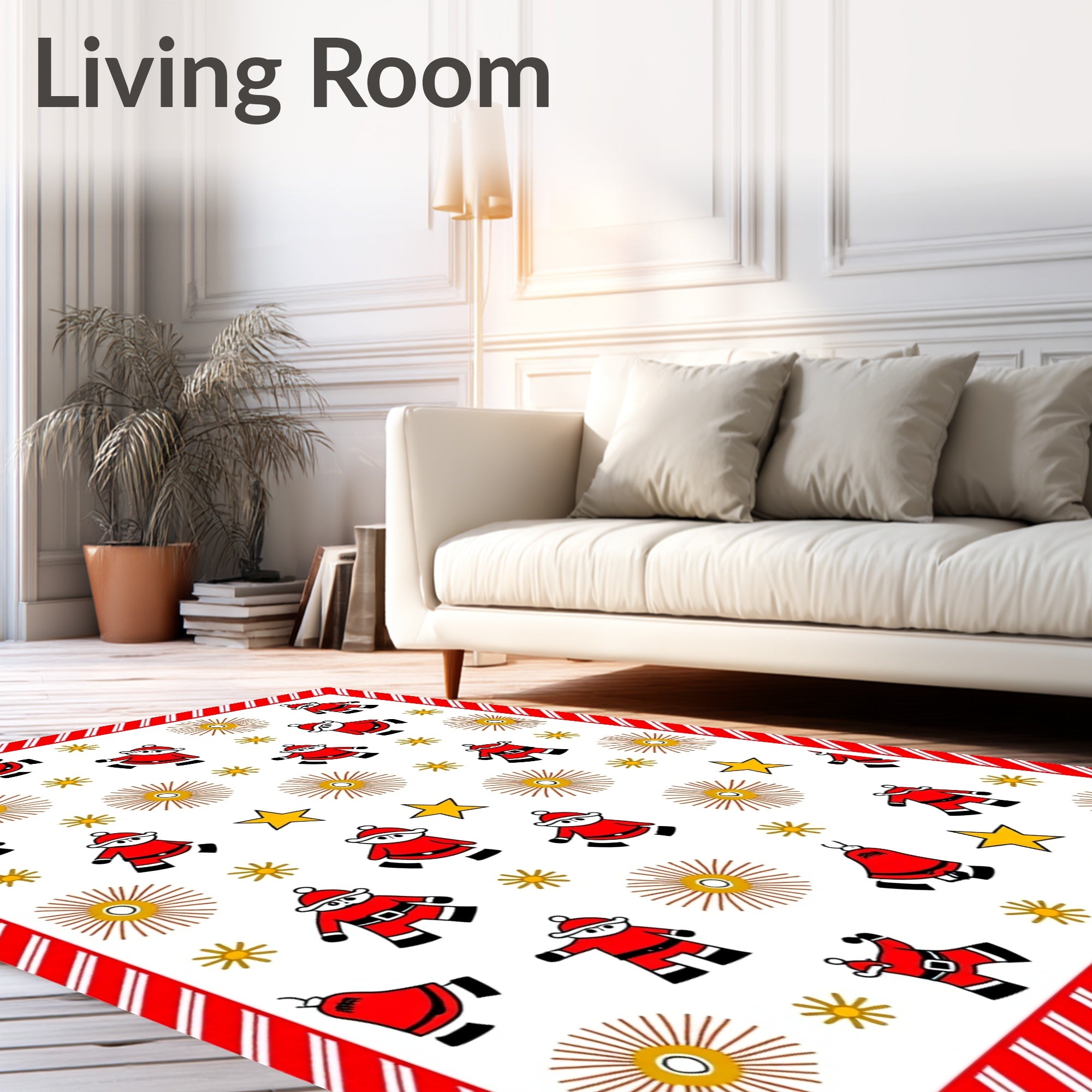 Festive Santa Claus Star Burst Rug
