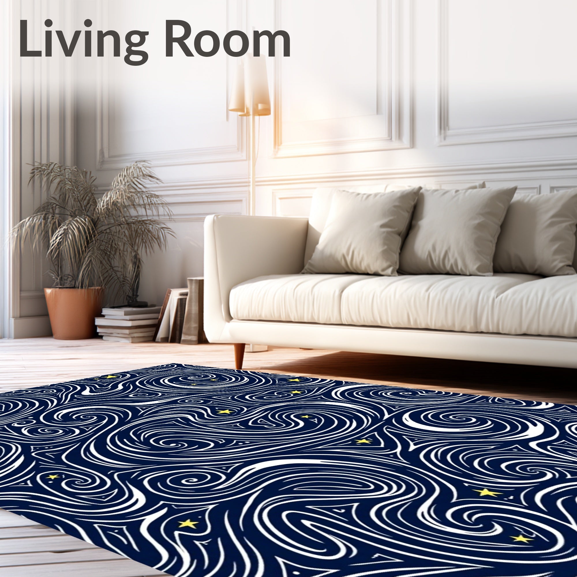 Midnight Swirl Starry Night Rug