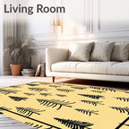 Minimalist Black Pine Forest Overlay Rug