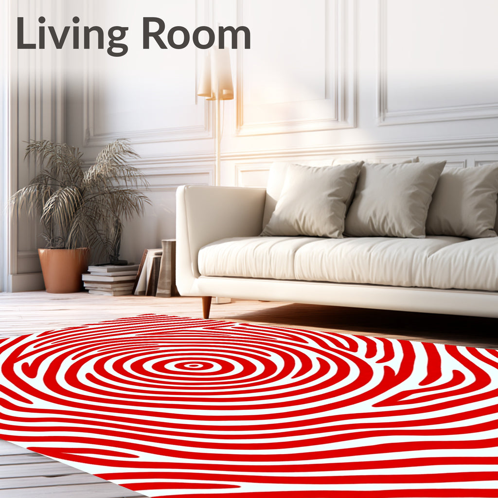 Crimson Swirl Organic Stripe Rug