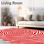 Crimson Swirl Organic Stripe Rug