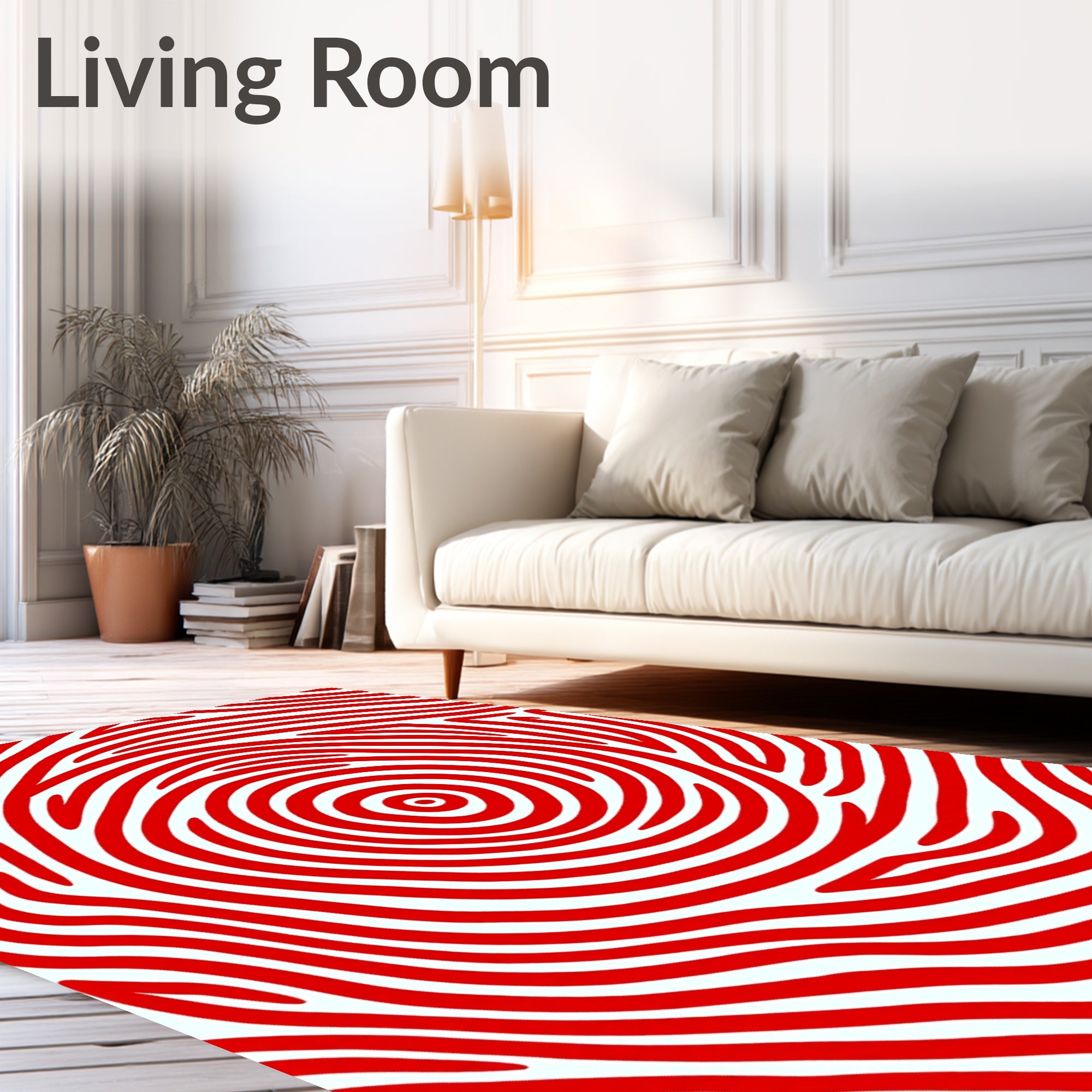 Crimson Swirl Organic Stripe Rug