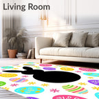 Easter Bunny Egg Garden Print Rug