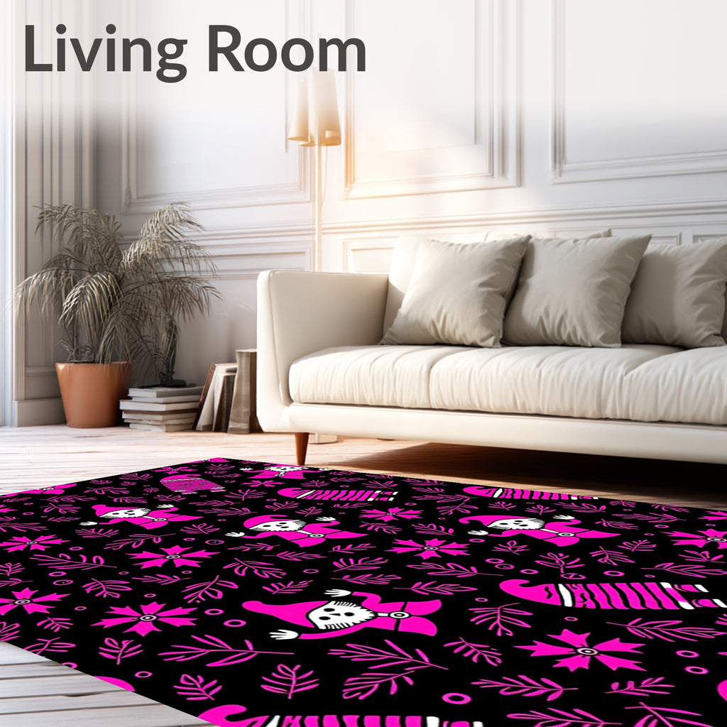 Pink Gnome And Leaf Repeat Rug