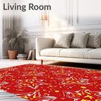 Crimson Starburst Splash Rug