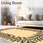 Black Crimson Foliage Border Rug