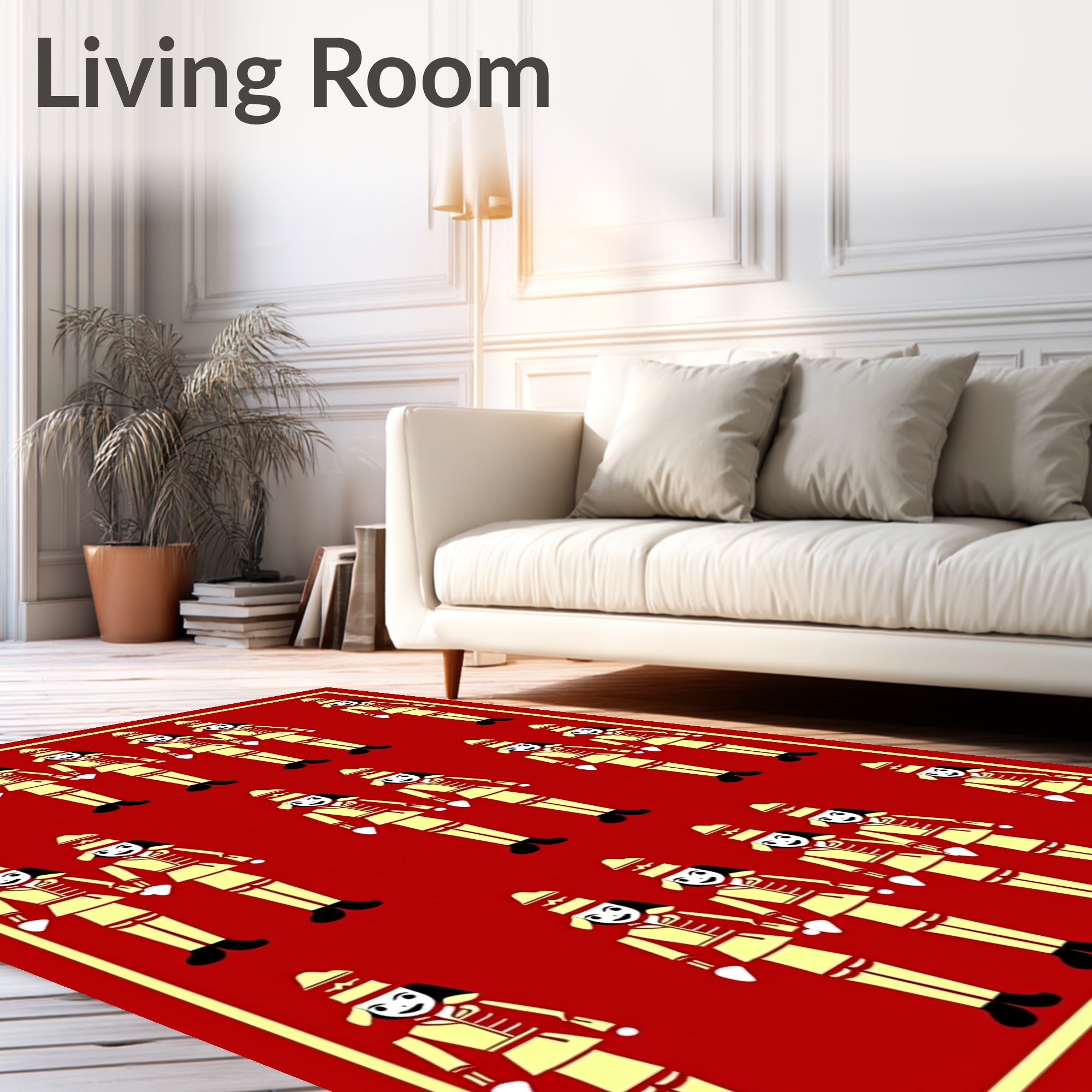 Red Yellow Nutcracker Soldiers Repeat Rug