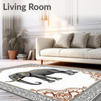 Gray Elephant Regal Border Rug