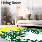 Yellow Starry Night Forest Scene Rug