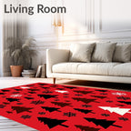 Crimson Forest Snowflakes Scatter Rug