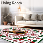 German Shepherd Dog Snowflake Christmas Rug