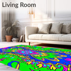 Vibrant Neon Psychedelic Burst Rug