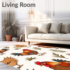 Rustic Rooster Chicken Foliage Rug
